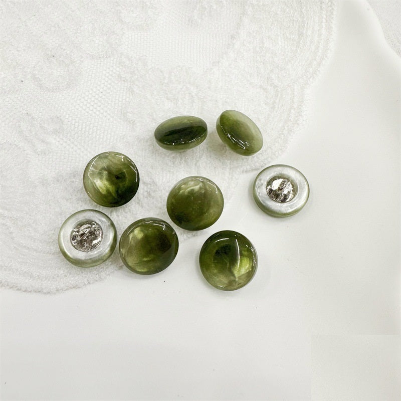 Manhattan 11.5mm Round Resin Metal Shank Buttons - 50-Pack