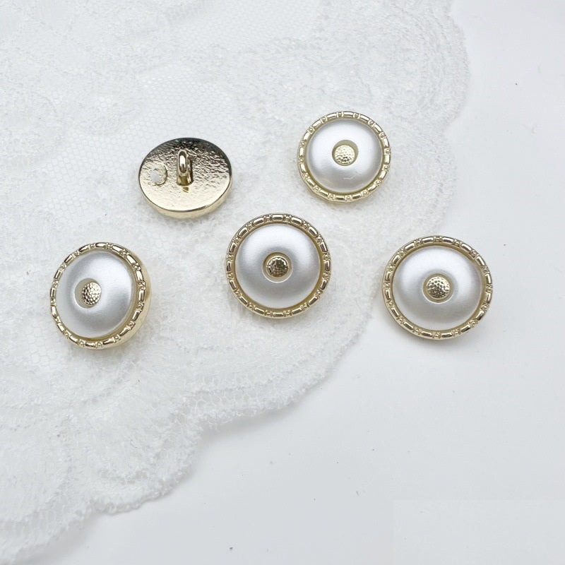 12.5MM Gold-White/Silver-Black Round Resin Alloy Shank Buttons 20pcs