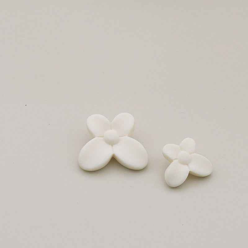 15/18/22/30mm Matte Black Beige Floral Resin Metal Shank Buttons 20pcs