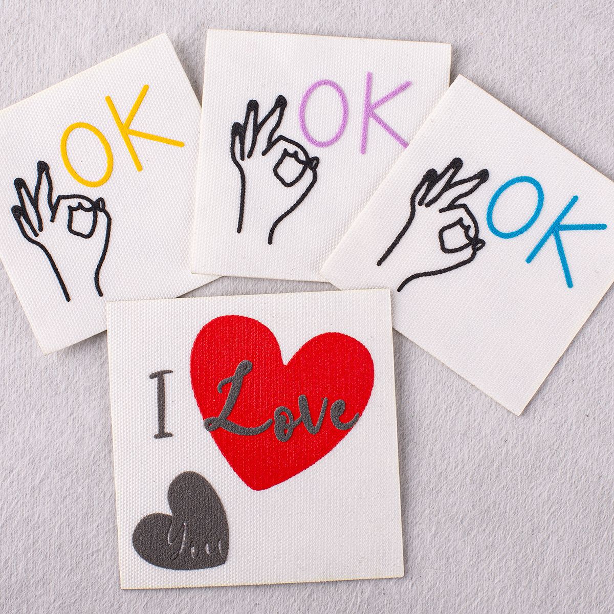 GIRL BOY OK Alfabet Patches: Idealiskt för att laga dunjackor 19 st