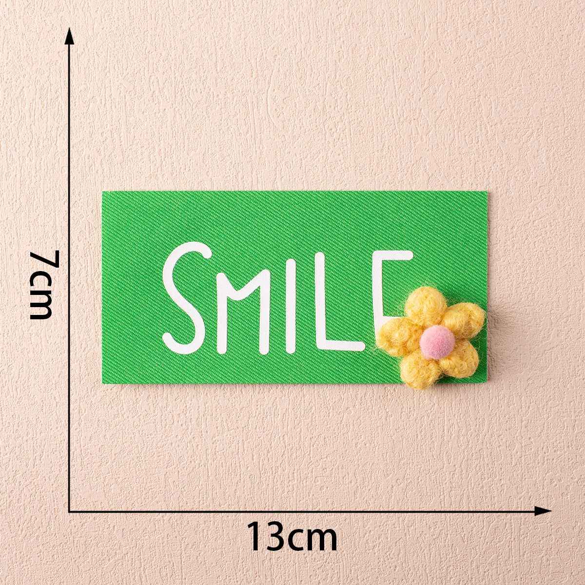 13cm Colorful 'SMILE' Flower Embellished Fabric Badge for Apparel Hats 10PCS - Lots of Buttons