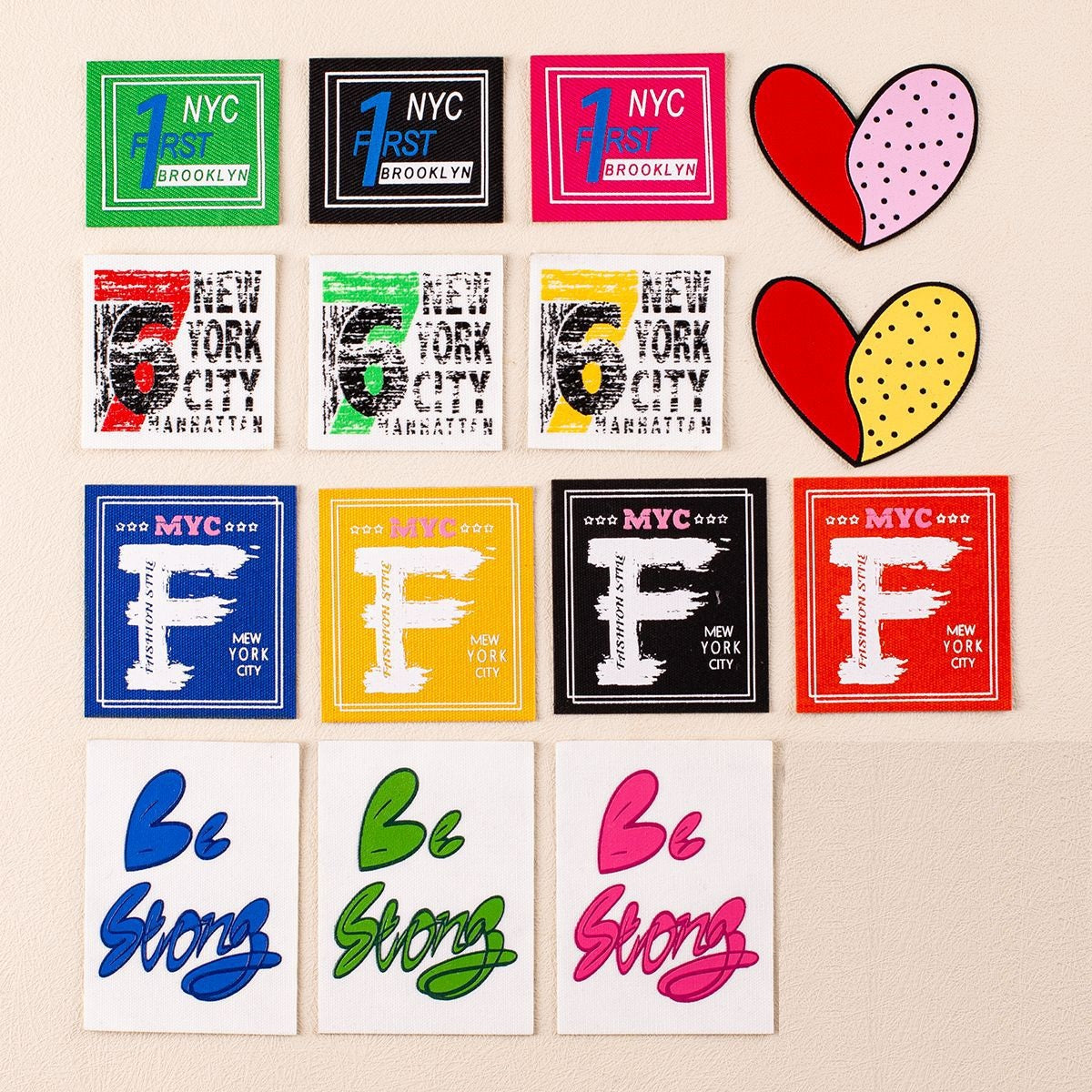 NEW YORK CITY Ručne vyrobený 3D samolepiaci textilný štítok 15 KS