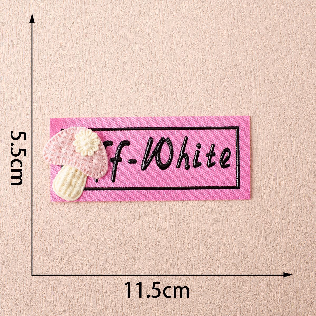 Etiqueta de Tecido Impressa 3D Offset Feita à Mão Off-White Única 6pcs