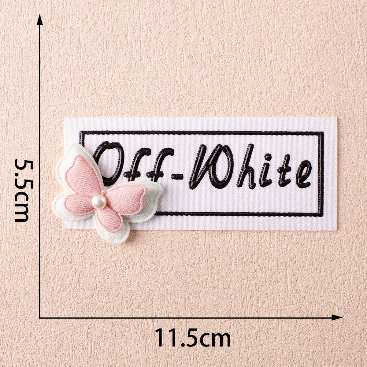 Etiqueta de Tecido Impressa 3D Offset Feita à Mão Off-White Única 6pcs
