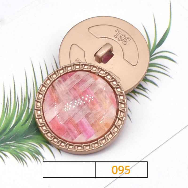 18/23/25mm Korean-Style Woven Fabric-Covered Shank Buttons 18 Pack