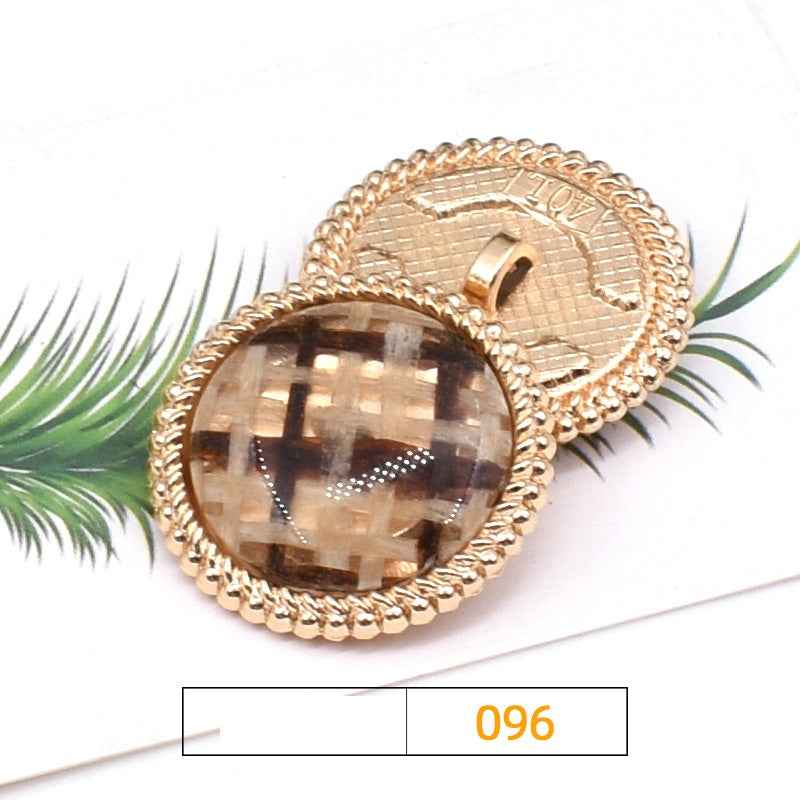 18/23/25mm Korean-Style Woven Fabric-Covered Shank Buttons 18 Pack