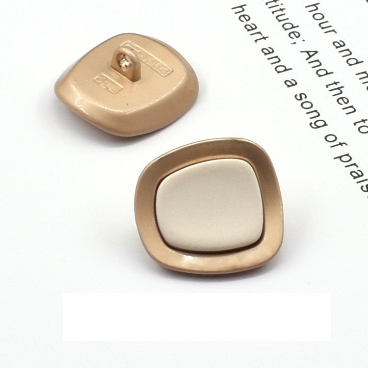 18/21/25mm Square Concave Colored Metal Shank Buttons 12PCS