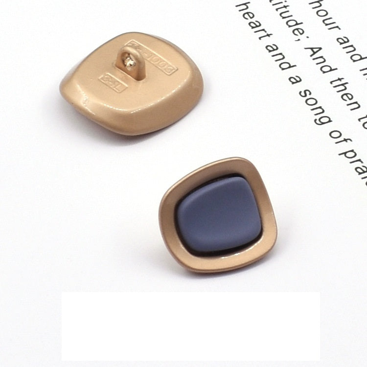 18/21/25mm Square Concave Colored Metal Shank Buttons 12PCS