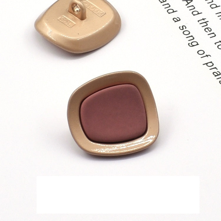 18/21/25mm Square Concave Colored Metal Shank Buttons 12PCS