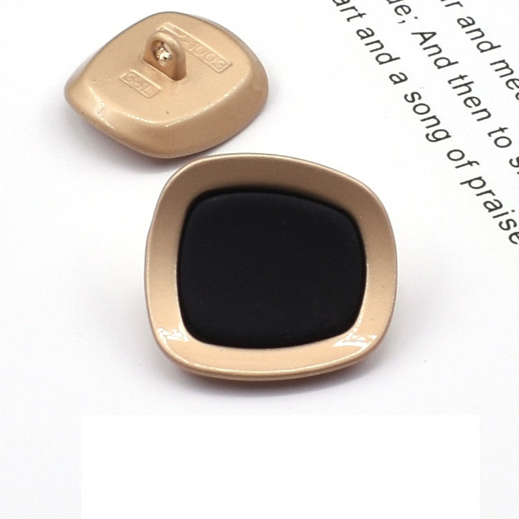 18/21/25mm Square Concave Colored Metal Shank Buttons 12PCS