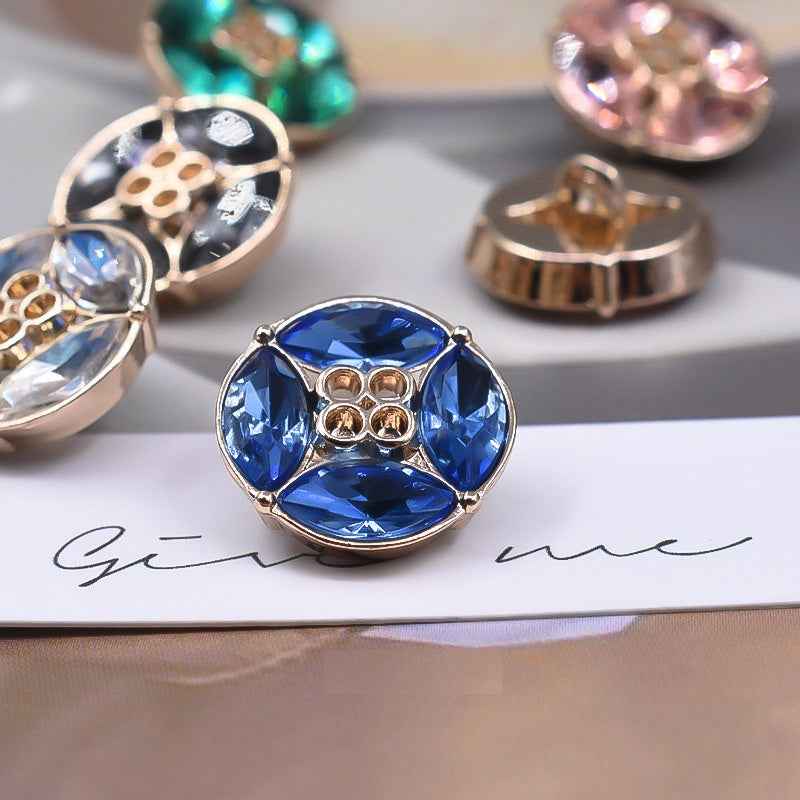 12.5/15/18mm French Rhinestone Shank Buttons for Dresses & Blouses 10pcs