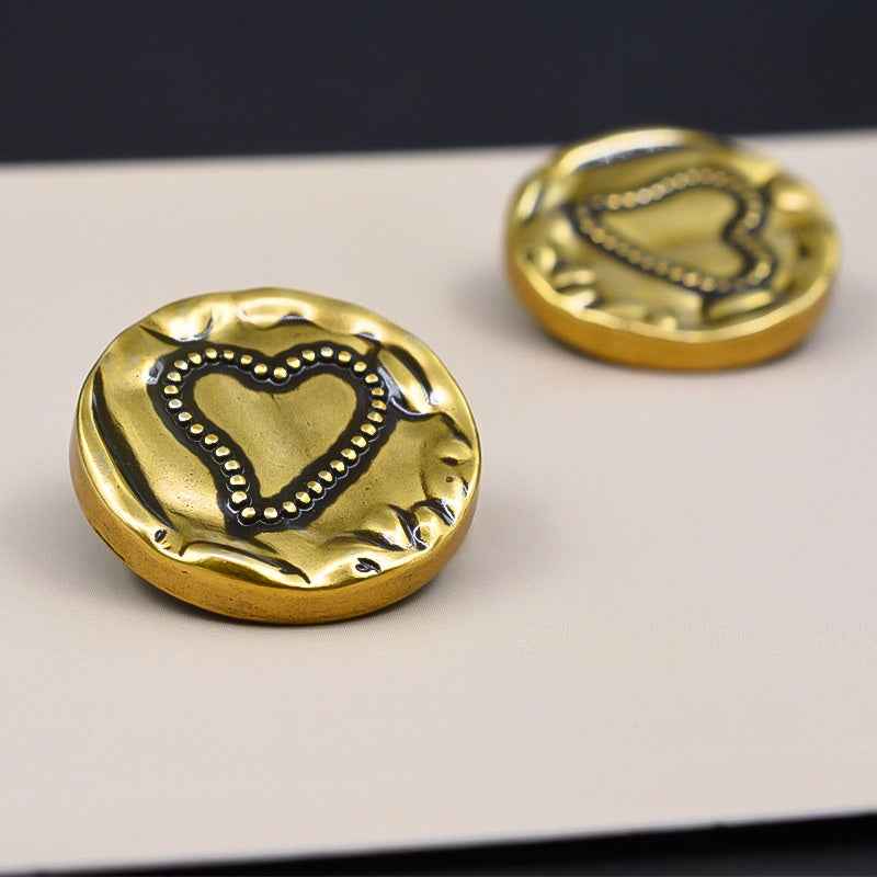 18/23mm Vintage Heart Metal Shank Button for Blouses Cardigans 20 Pack