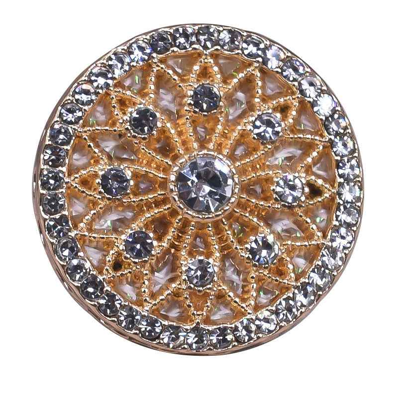 Gunmetal/Gold/Silver Rhinestone Luxury Metal Shank Buttons 10pcs