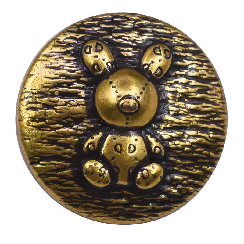 Vintage Round Gold Silver Rabbit Embossed Metal Shank Buttons 20 Pack