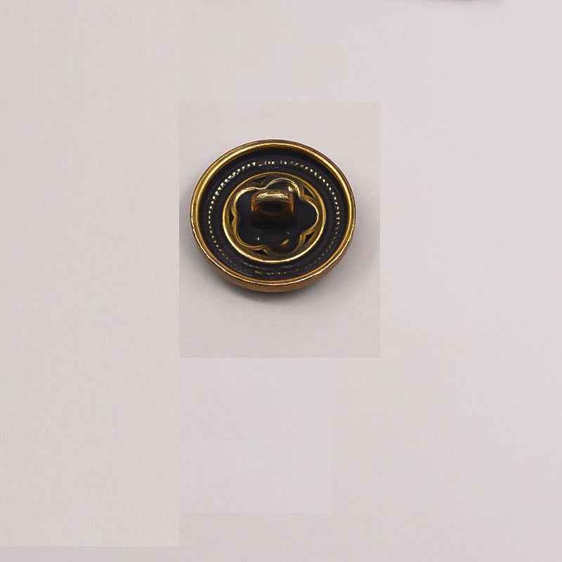 Vintage Gold/Nickel Black Oil Tone Hollow Rose Metal Buttons 18 Pack