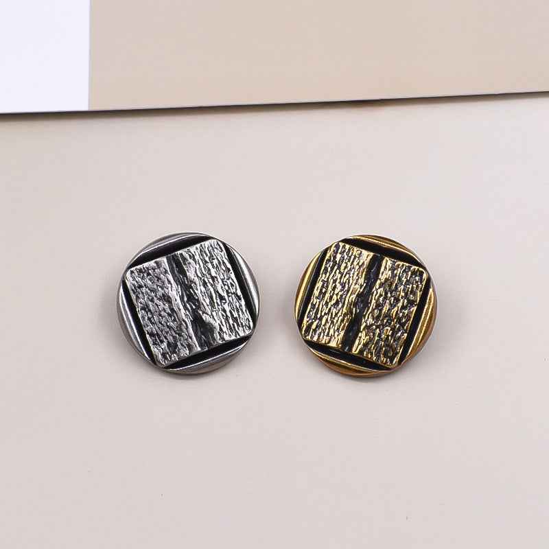 Vintage Gold & Silver Metal Shank Buttons with Concave Surface 24 Pack