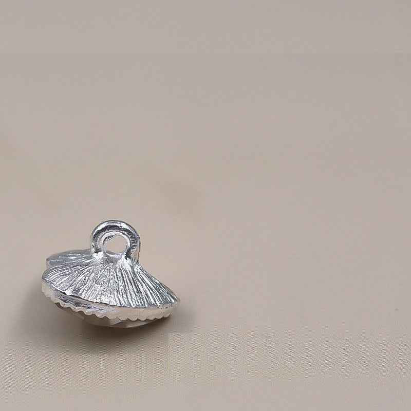 Silver Heart Shaped Crystal Metal Button for Women's Dresses 20PCS