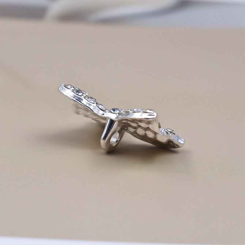 Silver Rhinestone Bow Shank Buttons for Cardigans Knitwear 10pcs