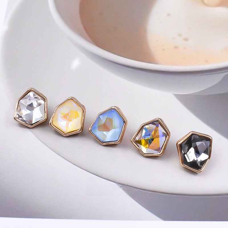 10mm Irregular Rhinestone Buttons for Blouses Dress 48 Pack(8 Color)