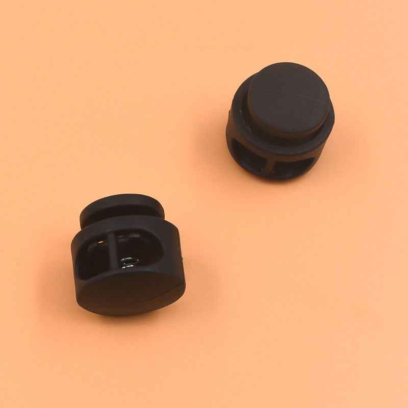 100PCS Black and White Plastic Cord Locks for Drawstring Bags Clothes