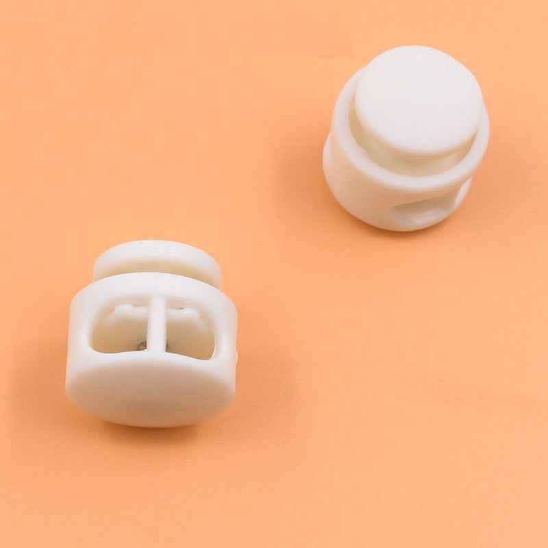100PCS Black and White Plastic Cord Locks for Drawstring Bags Clothes