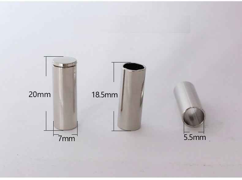 7x20mm Metal Cylinder Drawstring Stopper Cord 30 Pack(5 Colors)