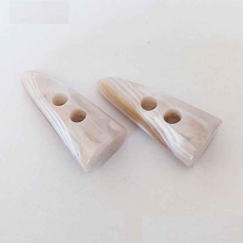 Resin Faux Horn 2-Hole Toggle Buttons -Trench Coat Fasteners 30pcs
