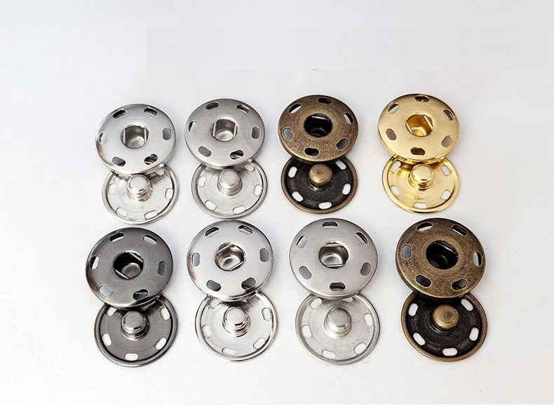 Solid Brass Snap Buttons Hand-Sewn Metal Fasteners 50 Pack(5 Colors)