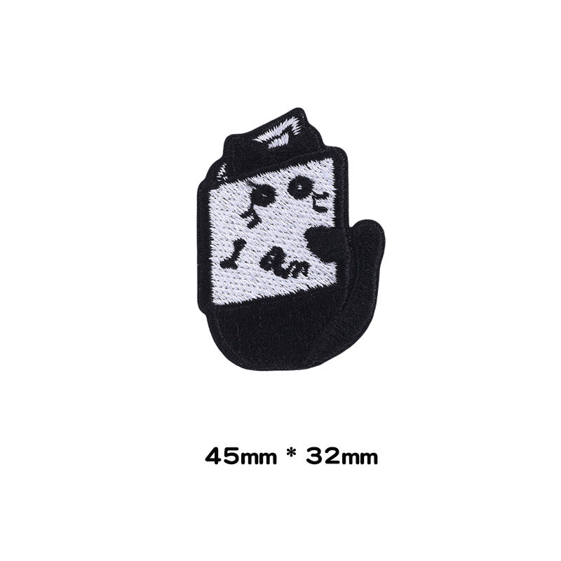 Self-Adhesive Little Black Cat Embroidered Patches 10 Pack