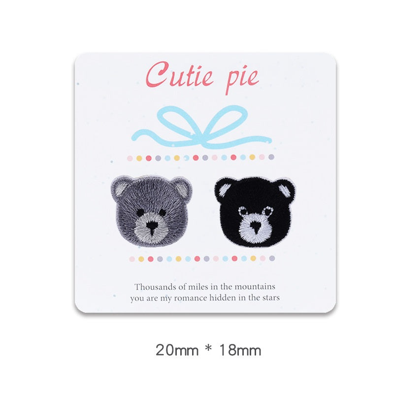 20mm Self-Adhesive Teddy Bear Head Patch for Clothes 6 Pack