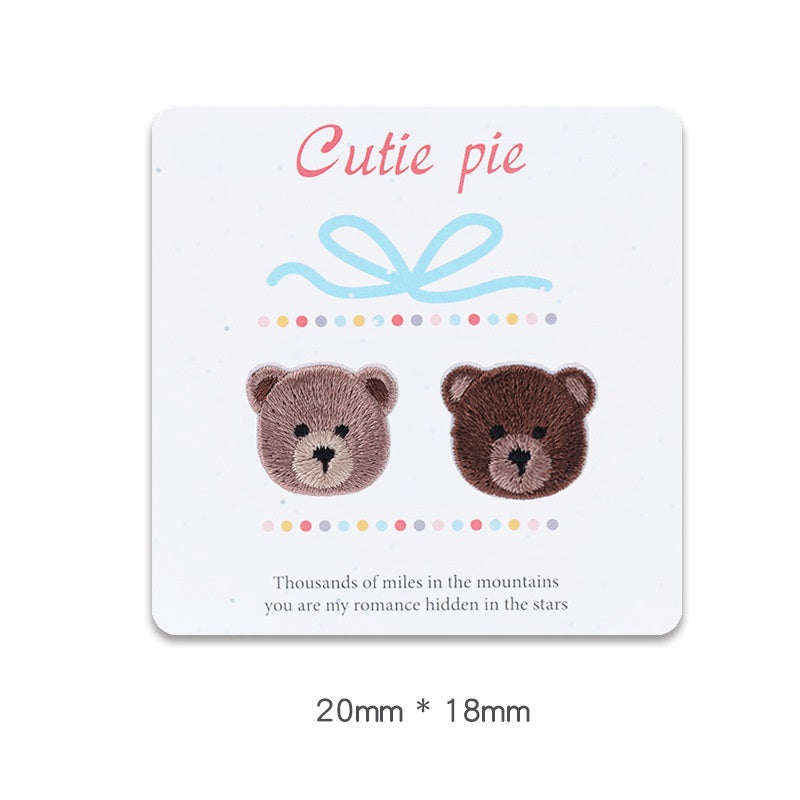 20mm Self-Adhesive Teddy Bear Head Patch for Clothes 6 Pack
