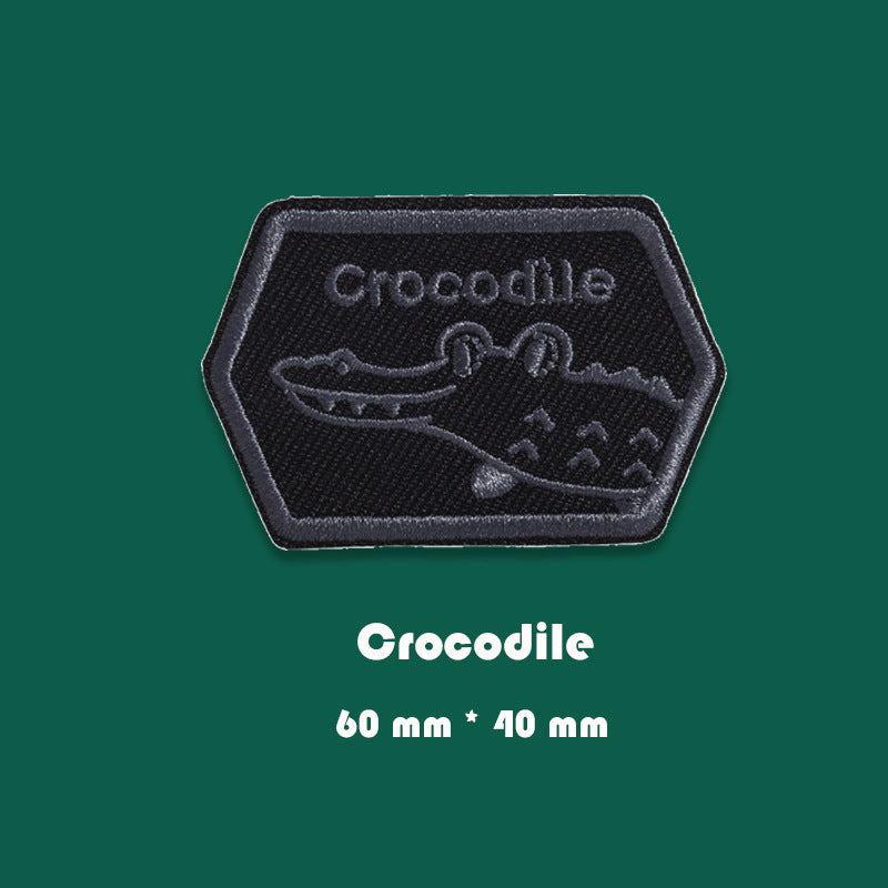 Self-Adhesive Black Embroidered Badge Patches for Down Jackets 16 Pack