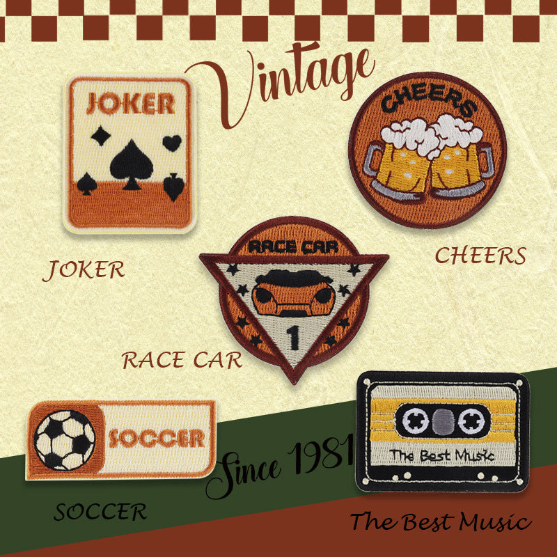 Lost In Vintage Self-Adhesive Embroidered Patches 6 Pack