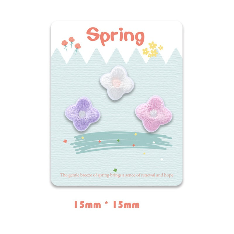 Self-Adhesive Spring Flower Embroidered Patches 12 Pack