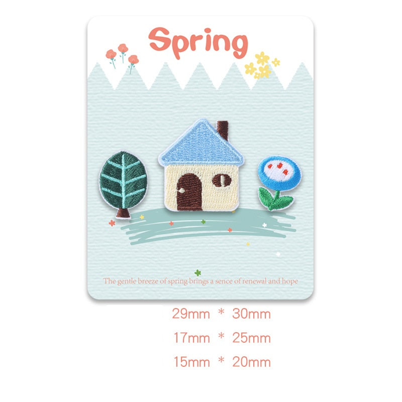 Self-Adhesive Spring Flower Embroidered Patches 12 Pack