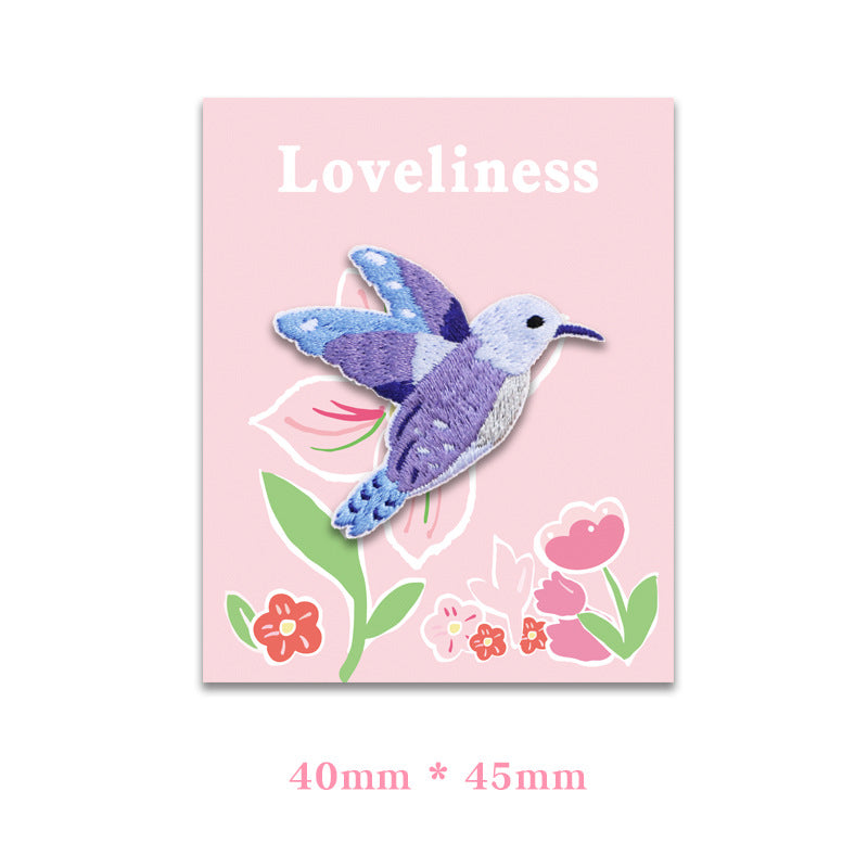 Self-Adhesive Hummingbird Embroidered Patches 4 Pack