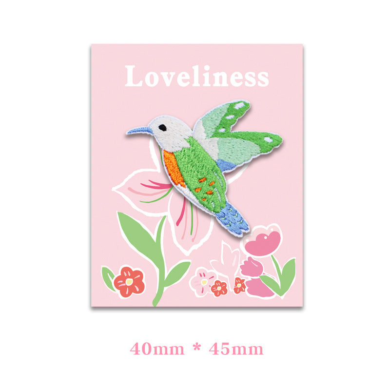 Self-Adhesive Hummingbird Embroidered Patches 4 Pack