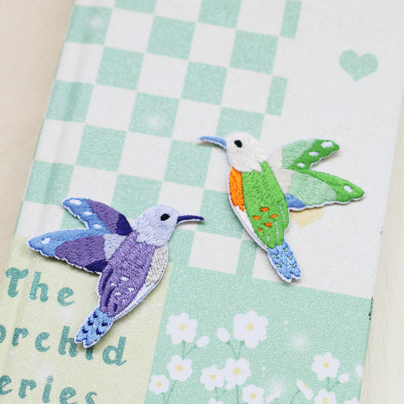 Self-Adhesive Hummingbird Embroidered Patches 4 Pack