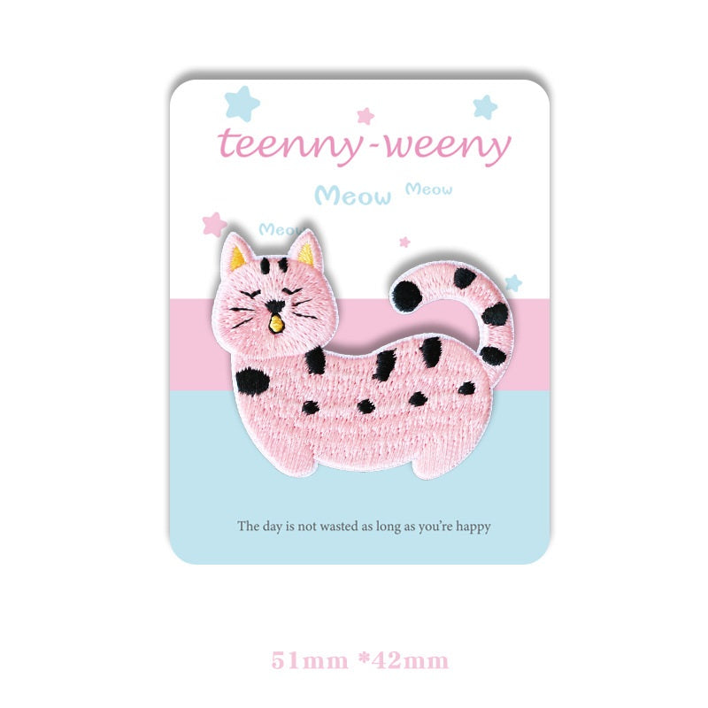 Dopamine Kitten Self-Adhesive Embroidered Patches 5 Pack