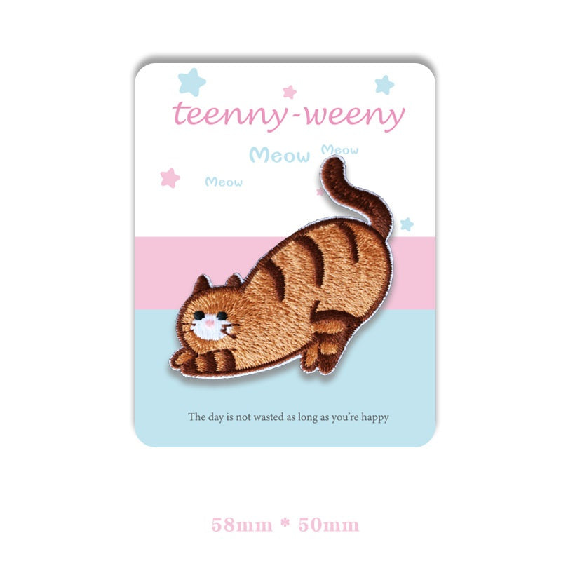Dopamine Kitten Self-Adhesive Embroidered Patches 5 Pack