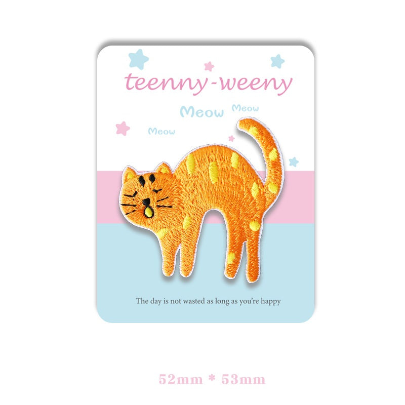 Dopamine Kitten Self-Adhesive Embroidered Patches 5 Pack