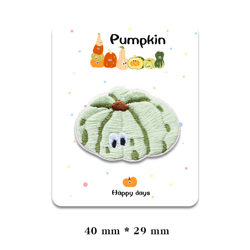 Charming Self-Adhesive Pumpkin Embroidered Patches 7 Pack