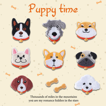 Adorable Self-Adhesive Puppy Time Dog Patches 10 Pack