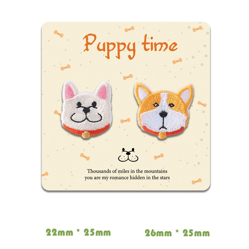 Adorable Self-Adhesive Puppy Time Dog Patches 10 Pack