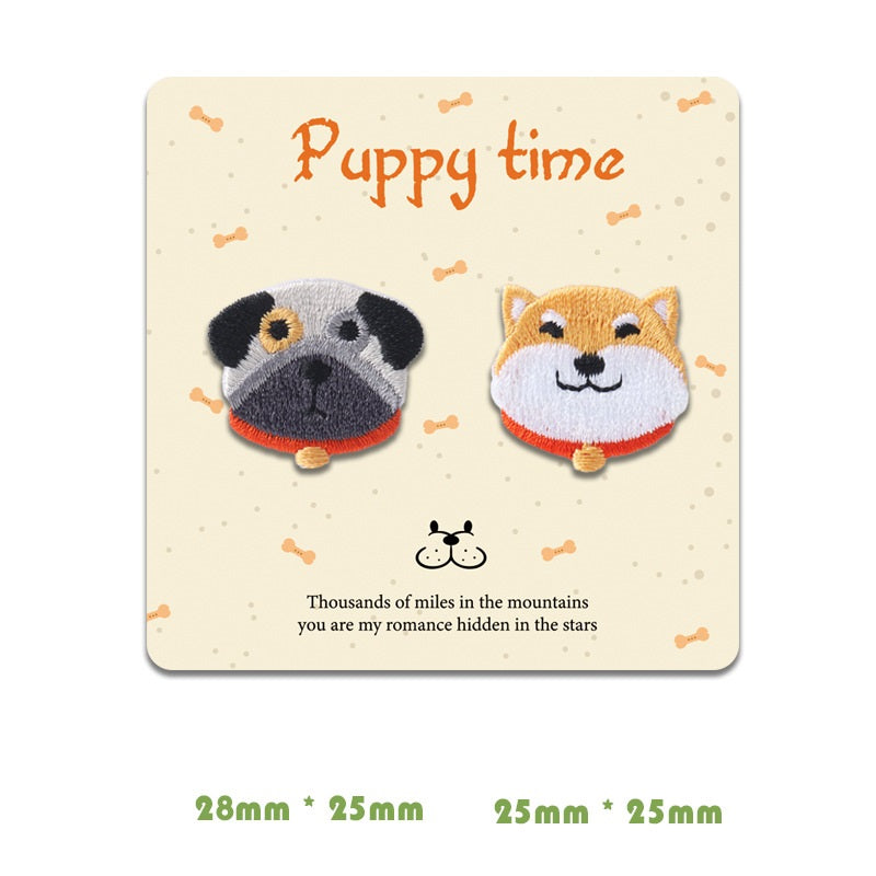 Adorable Self-Adhesive Puppy Time Dog Patches 10 Pack