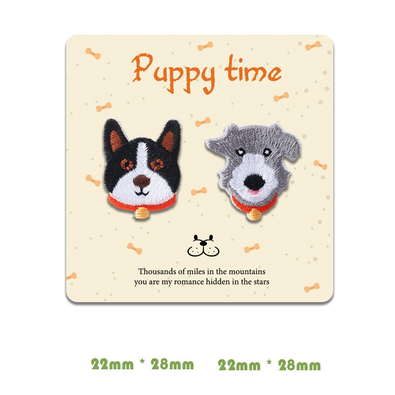 Adorable Self-Adhesive Puppy Time Dog Patches 10 Pack
