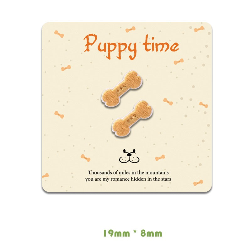 Adorable Self-Adhesive Puppy Time Dog Patches 10 Pack