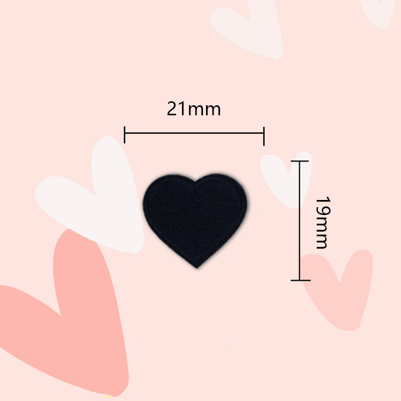15 Colors Love Heart Self-Adhesive Embroidered Patches 30 Pack(Small + Large)