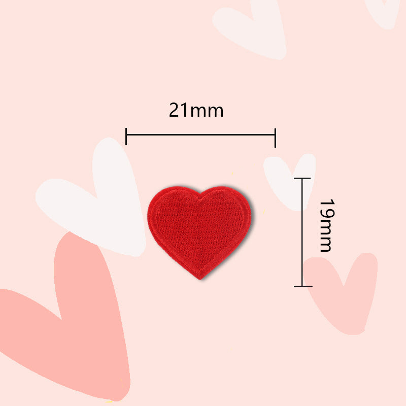 15 Colors Love Heart Self-Adhesive Embroidered Patches 30 Pack(Small + Large)