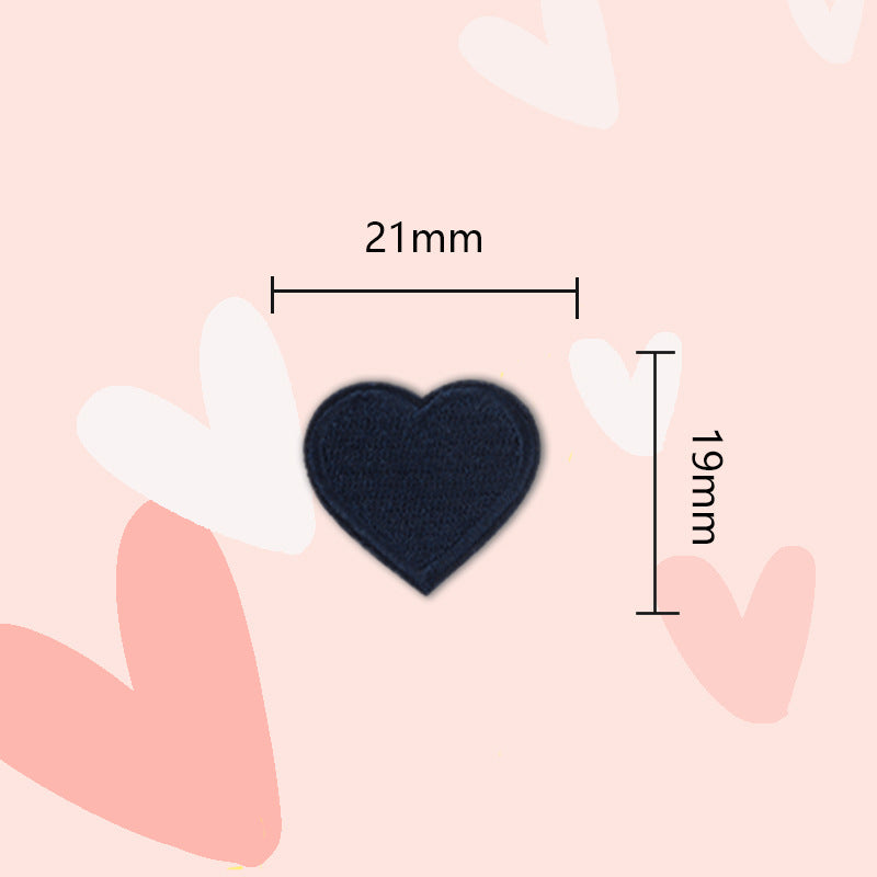15 Colors Love Heart Self-Adhesive Embroidered Patches 30 Pack(Small + Large)
